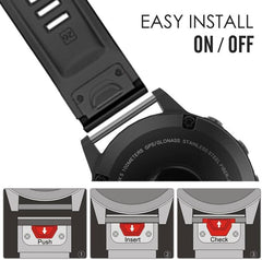 for Watch Band Silicone Watch Band 22mm 26mm GARMIN Fenix 7X 6X 5X 5 6 Silicone Strap Loop Sports Band Watch Strap Waterproof Replacement Band for Garmin