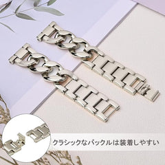 Chain Belt, 0.8 inch (20 mm), 0.9 inch (22 mm), Stainless Steel Watch Band, 0.8 inch (20 mm), 0.8 inch (22 mm), Replacement Strap, Stainless Steel, Metal Belt, Skin-friendly, Waterproof, Sweatproof, Unisex, Adjustment Tool Included