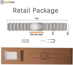 MaKTech Titanium Band, 20mm Lightweight One Piece Metal Link Bracelet for Samsung Galaxy Watch 6 43/47/40/44mm,Galaxy Watch 5/4,Huawei GT 4/3-41/42mm (Silver)