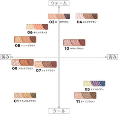 Cezanne Tone Up Eyeshadow 11 Taupe Brown 2.7g 3 Color Eyeshadow with Tip