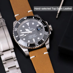 Watch Band, 18mm, 20mm, 21mm, 22mm, Classic Vintage Leather, Watch Strap, Quick Release, No Tools Needed Replacement Strap for Men and Women Watches and Smart Watch