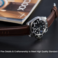 Watch Band, Watch Strap, 0.7 inches (18 mm), 0.8 inches (20 mm), 0.8 inches (21 mm), 0.9 inches (22 mm), Elegant, Calf Leather, Genuine Leather Watch Band, Quick Release, No Tools Required, Sweatproof, Tactile Lining, Replacement Watch Strap, Unisex