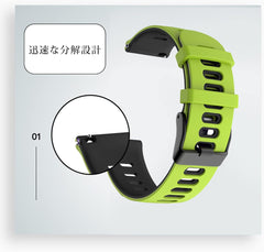 Silicone Watch Strap, 0.8 inches (20 mm), 0.9 inches (22 mm), Rubber Watch Band, Replacement Strap, Waterproof, Breathable Perforated Silicone, Sports Band (Similar to a Strap, No Tools Required, Easy to Replace, 0.8 inches (20 mm), 0.9 inches (22 mm)