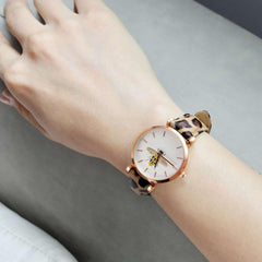 Flower Series Genuine Leather Watch Band, Quick Release Replacement Strap