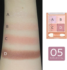 Cezanne Beige Tone Eye Shadow 05 Lilac Beige Lame Pearl Matte 4 Color Eye Shadow