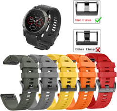 for Watch Band Silicone Watch Band 22mm 26mm GARMIN Fenix 7X 6X 5X 5 6 Silicone Strap Loop Sports Band Watch Strap Waterproof Replacement Band for Garmin
