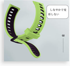 Silicone Watch Strap, 0.8 inches (20 mm), 0.9 inches (22 mm), Rubber Watch Band, Replacement Strap, Waterproof, Breathable Perforated Silicone, Sports Band (Similar to a Strap, No Tools Required, Easy to Replace, 0.8 inches (20 mm), 0.9 inches (22 mm)