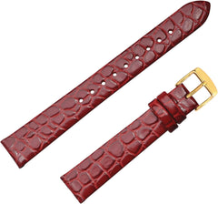 Watch Strap, 0.3 - 0.8 inches (8 - 20 mm), Genuine Leather Watch Band, Crocodile-Embossed Calf Leather, With Installation Tool