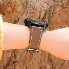 AGUPERFIT Watch Band, 0.8 inch (20 mm), 0.9 inch (22 mm), Quick Release Belt, Genuine Leather, Business Watch, Band, Leather, Smart Watch, Replacement Strap, Smart Watch Replacement Band (0.9 inch (22 mm), Brown)