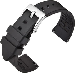Fluoro Rubber Watch Band, 0.7 inches (18 mm), 0.7 inches (19 mm), 0.8 inches (20 mm), 0.8 inches (21 mm), 0.9 inches (22 mm), 0.9 inches (23 mm), 0.9 inches, Rubber