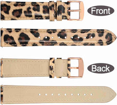 Flower Series Genuine Leather Watch Band, Quick Release Replacement Strap