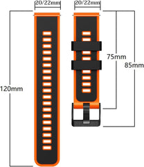 Watch band 18mm 20mm 22mm 2-layer color silicone watch band waterproof belt (no tools required, easy to replace)