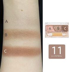 Cezanne Tone Up Eyeshadow 11 Taupe Brown 2.7g 3 Color Eyeshadow with Tip