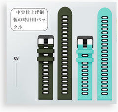 Silicone Watch Strap, 0.8 inches (20 mm), 0.9 inches (22 mm), Rubber Watch Band, Replacement Strap, Waterproof, Breathable Perforated Silicone, Sports Band (Similar to a Strap, No Tools Required, Easy to Replace, 0.8 inches (20 mm), 0.9 inches (22 mm)