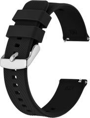 Watch Band, 0.71, 0.83, 0.83, 0.87, 0.87 inches (18, 19, 20, 21, 22 mm), Silicone Watch Strap, Rubber Replacement
