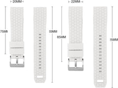 Silicone Watch Band 0.8 inch (20 mm), 0.9 inch (22 mm), Smart Watch, Watch Band, Replacement Strap, Waterproof, Soft, Lightweight, Breathable, Silica Gel, Sports Strap (No Tools Required)