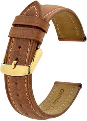 Watch Band 14/15/16/17/18/19/20/21/22/23/24mm Suede Genuine Leather Watch Strap Gold Buckle