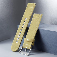 Watch Band, Canvas, Quick Release, Fabric Watch Band, 0.7 inch (18 mm), 0.8 inch (20 mm), 0.9 inch (22 mm), 0.9 inch (24 mm), Replacement Strap, Breathable, Smart Watch Belt, Unisex, 7 Colors, Silver/Black Buckle Included