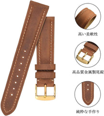 Watch Band 14/15/16/17/18/19/20/21/22/23/24mm Suede Genuine Leather Watch Strap Gold Buckle