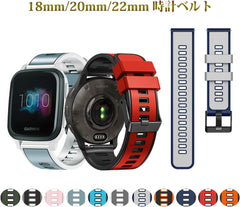 Watch band 18mm 20mm 22mm 2-layer color silicone watch band waterproof belt (no tools required, easy to replace)