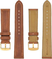 Watch Band 14/15/16/17/18/19/20/21/22/23/24mm Suede Genuine Leather Watch Strap Gold Buckle