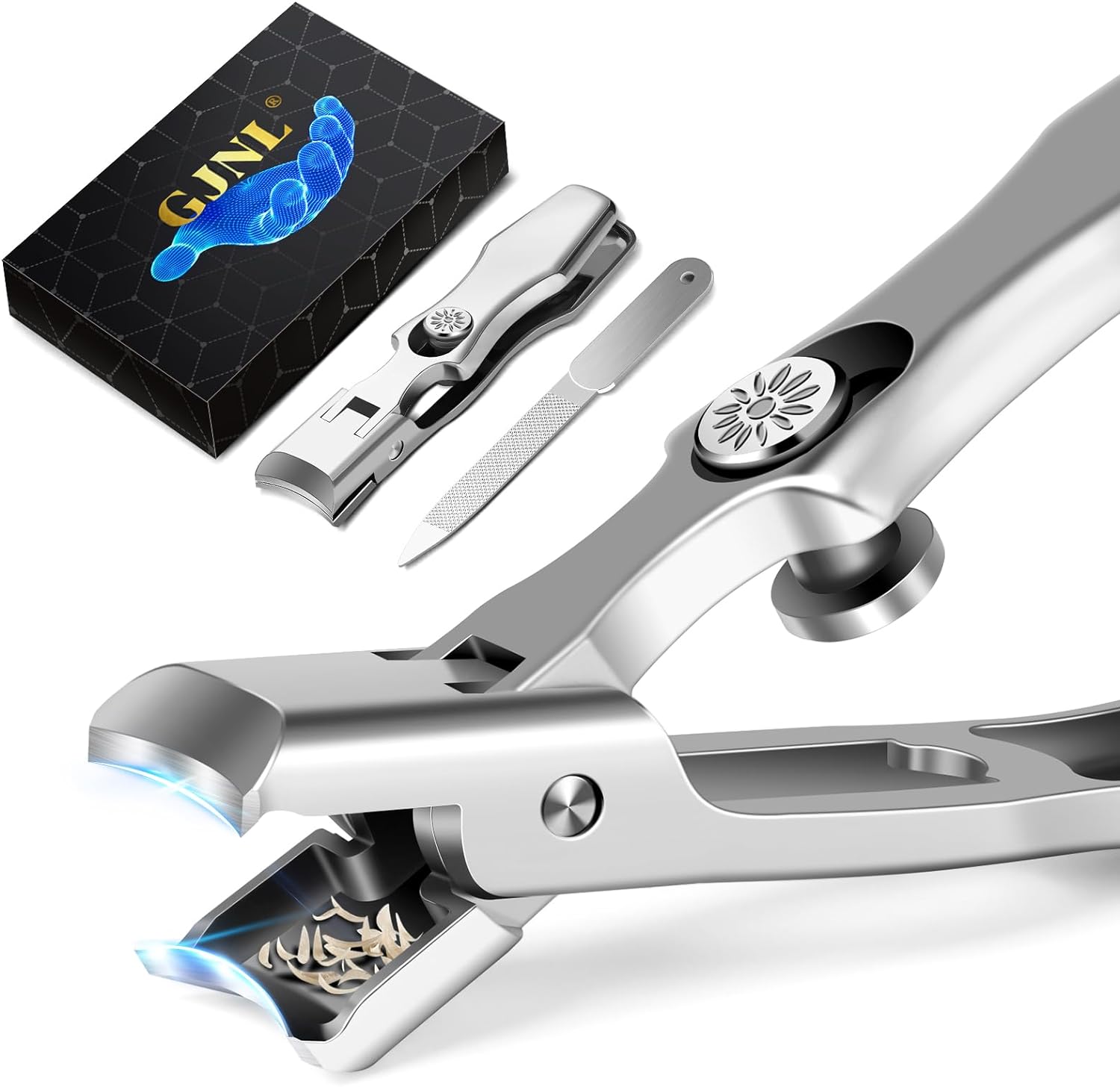 Nail Clippers Men Thick Nails Heavy Duty Toe Nail Clippers Seniors  Stainless Steel Wide Jaw Opening No Splash Fingernail Cutters Long Handle  Silver 