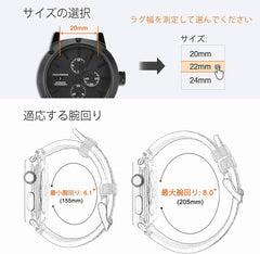 Fluorine Rubber Watch Band, 0.7 inches (18 mm), 0.8 inches (20 mm), 0.9 inches (22 mm), 0.9 inches (24 mm), Luxury Watch Rubber Strap with Easy Click