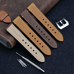 Genuine Leather Watch Replacement Band 18mm 20mm 22mm 24mm Crazy Horse Leather Watch Replacement Band
