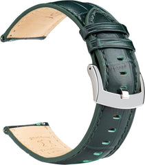 Watch Band, Watch Strap, 0.71, 0.83, 0.87, 0.9 inches (18, 20, 21, 22 mm), Alligator Leather Pattern, Elegant, Genuine Leather Watch Band, Replacement Strap, Quick Release, No Tools Required, For Men and Women, Watches and Smartwatches