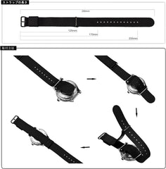 Nylon Strap, 0.71, 0.87, 0.94 inches (18, 20, 22, 24 mm), Military Watch Strap, Black Buckle