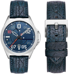 Men's Leather Watch Strap, Goat Leather, Luxury Leather Strap, 0.8 inches (20 mm), 0.9 inches (22 mm), Long, XL