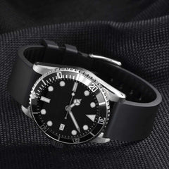 Fluoro Rubber Watch Band, 0.7 inches (18 mm), 0.7 inches (19 mm), 0.8 inches (20 mm), 0.8 inches (21 mm), 0.9 inches (22 mm), 0.9 inches (23 mm), 0.9 inches, Rubber