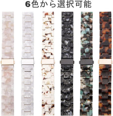 SEUER Watch Band, Resin Replacement Strap, 0.8 inches (20 mm), 0.9 inches (22 mm), Quick Release, Watch Strap, Lightweight, Sweat Resistant, Stainless Steel, Deployment Clasp, Easy to Install, 23 Colors Available