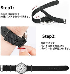NATO Belt, 0.6 inch (16 mm), 0.7 inch (18 mm), 0.8 inch (20 mm), 0.9 inch (22 mm), Nylon Military Watch Band, Watch Replacement Bell (Replacement Instruction Manual, Replacement Tool, Spring Bars Included)