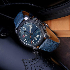 Men's Leather Watch Strap, Goat Leather, Luxury Leather Strap, 0.8 inches (20 mm), 0.9 inches (22 mm), Long, XL