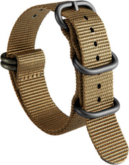 Watch Band Thick G10 Fine Watch Replacement Nylon Strap Multicolor Watch Strap for Men Women 18mm 19mm 20mm 21mm 22mm 23mm 24mm Military Heavy Duty 5 Ring Silver/Black with Stainless Steel Buckle