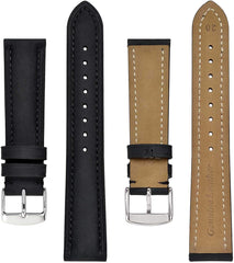 Watch Band 14/15/16/17/18/19/20/21/22/23/24mm Suede Genuine Leather Watch Strap Silver Buckle