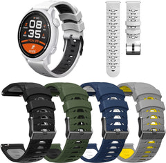 Silicone Watch Strap, 0.8 inch (20 mm), 0.9 inch (22 mm), Silicone Watch Band, Smart Watch, Replacement Strap, 3 Row of Dual Color, Silicone, Watch Band, Silicone Soft Rubber, Removable Waterproof Strap, Easy to Remove Without Tools