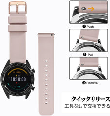 Rubber Watch Strap, Silicone, 0.55 inch (14 mm), 0.71 inch (18 mm), 0.79 inch (20 mm), 0.87 inch (22 mm), 0.94 inch (24 mm), Waterproof Replacement Watch Strap, Quick Release, Rubber Watch Band, Gold Buckle