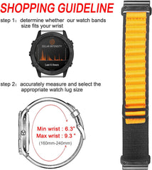 Garmin Belt, Garmin Band for Fēnix, Instinct, Tactix, Vivoactive, Approach, MARQ, Quatix, D2, Forerunner, Enduro Series, Upgraded Connectors, Garmin Quick Fit Vers 20/22/26mm