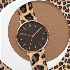 Flower Series Genuine Leather Watch Band, Quick Release Replacement Strap