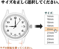 Genuine Leather Watch Band, 0.71, 0.75, 0.87, 0.83, 0.94 inches (18, 19, 20, 21, 22, 23, 24 mm), Calf Leather, Replacement Band, Brown, Adjustment Tools and Spring Bars Included