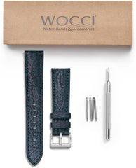 Men's Leather Watch Strap, Goat Leather, Luxury Leather Strap, 0.8 inches (20 mm), 0.9 inches (22 mm), Long, XL