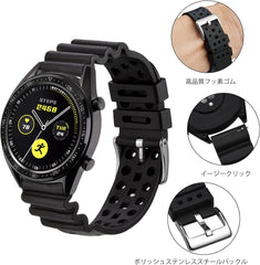 Fluorine Rubber Watch Band, 0.7 inches (18 mm), 0.8 inches (20 mm), 0.9 inches (22 mm), 0.9 inches (24 mm), Luxury Watch Rubber Strap with Easy Click