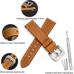 Genuine Leather Watch Replacement Band 18mm 20mm 22mm 24mm Crazy Horse Leather Watch Replacement Band
