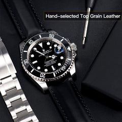 Watch Band, Watch Band, 0.7 inch (18 mm), 0.7 inch (19 mm), 0.8 inch (20 mm), 0.8 inch (21 mm), 0.9 inch (22 mm), Genuine Leather Watch Band, Quick Release, No Tools Required, Elegant, Calf Leather, Sweat Proof, Tactile Lining, Watch Strap