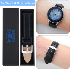 Watch Band, Watch Band, 0.7 inch (18 mm), 0.7 inch (19 mm), 0.8 inch (20 mm), 0.8 inch (21 mm), 0.9 inch (22 mm), Genuine Leather Watch Band, Quick Release, No Tools Required, Elegant, Calf Leather, Sweat Proof, Tactile Lining, Watch Strap