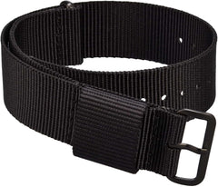 Nylon Strap, 0.71, 0.87, 0.94 inches (18, 20, 22, 24 mm), Military Watch Strap, Black Buckle