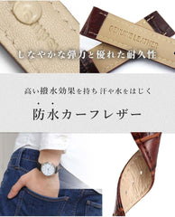 Watch Strap, Genuine Leather, Crocodile Embossed Leather, Watch Band, Watch Bracelet, Replacement Strap, 0.47 - 0.87 inches (12 - 22 mm), Bracelet Replacement Instruction Manual Included (English Language Not Guaranteed)