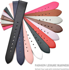 Genuine Leather Watch Band, 0.3, 0.4, 0.5, 0.6, 0.6, 0.7, 0.8, 0.9 inches (8, 10, 12, 14, 16, 18, 20, 22 mm)